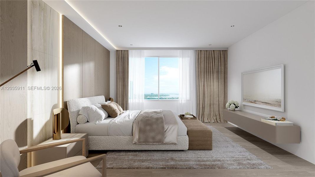 Furnished interior view inside a new home in , Sunny Isles Beach (Image 14). Furnished interior view inside a new home in , Sunny Isles Beach (Image 14).