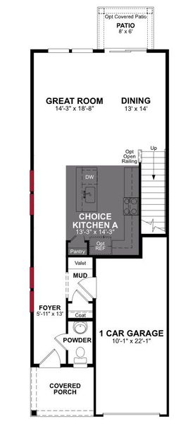 2D floor plan layout of this home in Townes on Leesville, Durham, NC (Image 3).