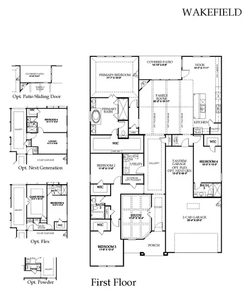 2D floor plan layout for the Wakefield by Windsor Homes in Nelson Lake Estates, Rockwall, TX (Image 4).