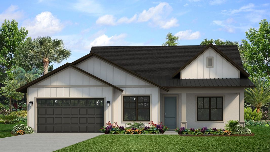 Representative exterior photo of a completed home built from the Patagonia by Park Square Residential in The Sanctuary at Seaire, Parrish, FL (Image 2). Representative exterior photo of a completed home built from the Patagonia by Park Square Residential in The Sanctuary at Seaire, Parrish, FL (Image 2).