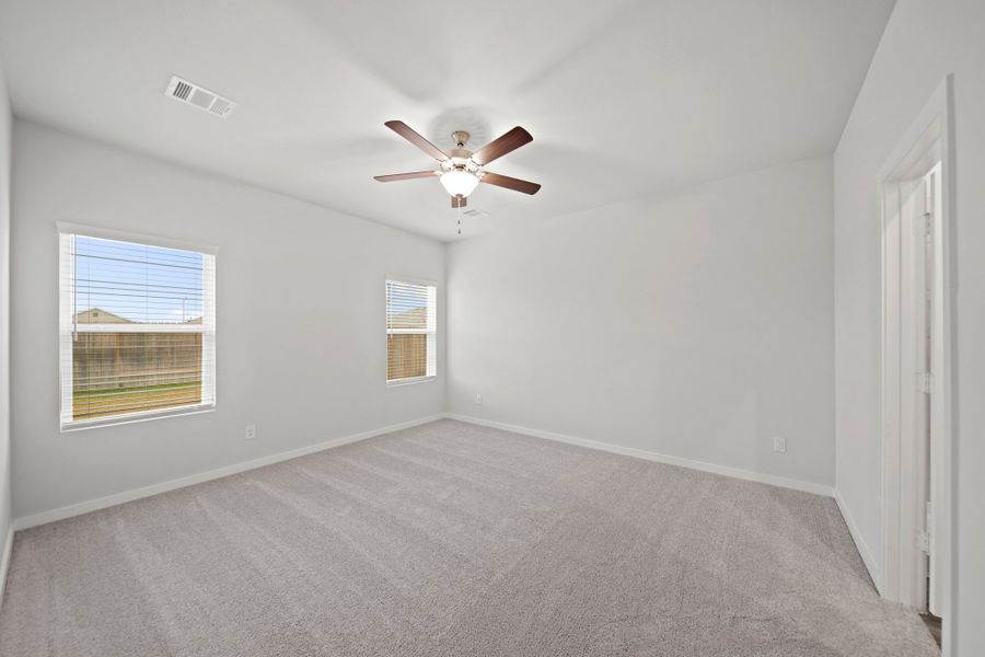 A ceiling fan in a room.
