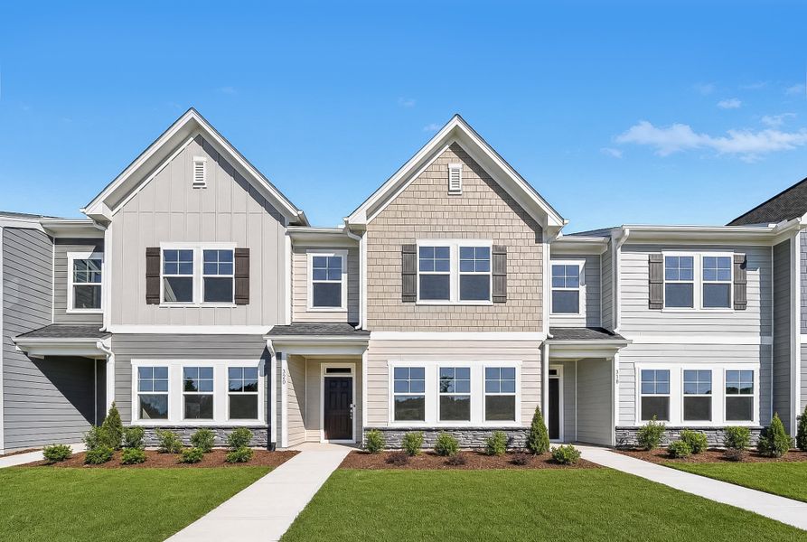 Front exterior of a new home in Rosedale, Wake Forest, NC, highlighting curb appeal (Image 1). Front exterior of a new home in Rosedale, Wake Forest, NC, highlighting curb appeal (Image 1).