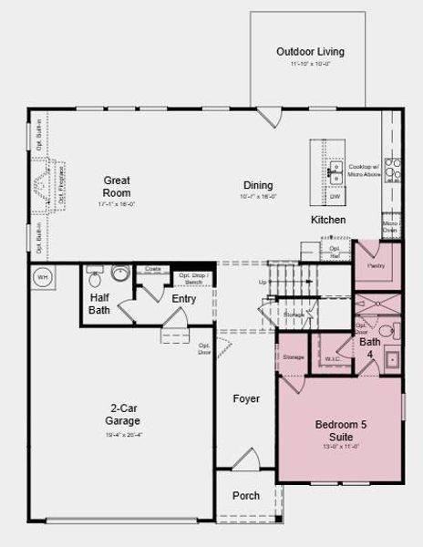 2D floor plan layout of this home in Auburn Glen, Dacula, GA (Image 4).