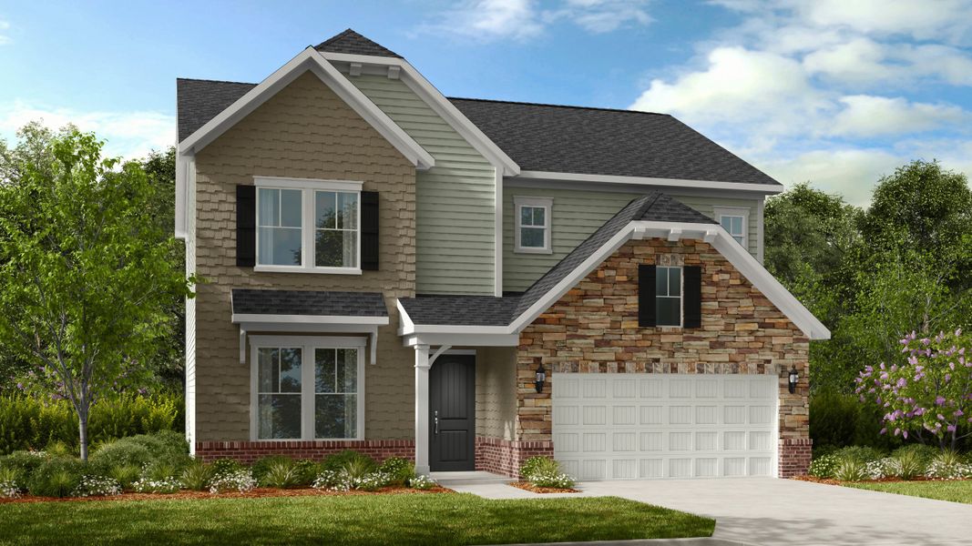 Representative exterior photo of a completed home built from the Elizabeth by Taylor Morrison in River Falls, Tega Cay, SC (Image 2).