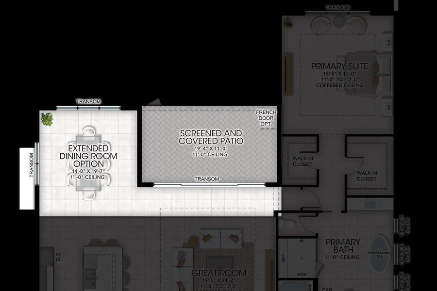 2D floor plan layout for the Jade by GL Homes in Valencia Del Mar, Boynton Beach, FL (Image 22).