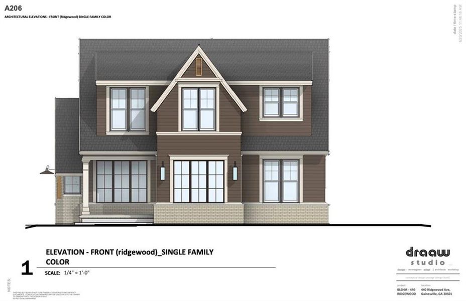 Exterior rendering of this home design in , Gainesville, GA (Image 5).