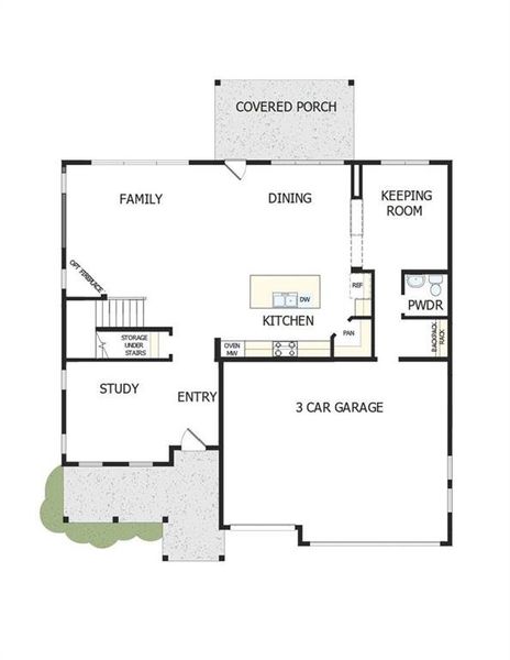2D floor plan layout of this home in Havencroft, Woodstock, GA (Image 4).