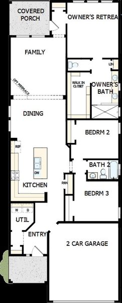 2D floor plan layout of this home in South Brook, Leander, TX (Image 5).