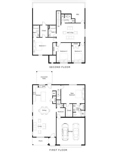 2D floor plan layout for the The Hamilton by Greentech Homes LLC in Timberlee, Ooltewah, TN (Image 3). 2D floor plan layout for the The Hamilton by Greentech Homes LLC in Timberlee, Ooltewah, TN (Image 3).