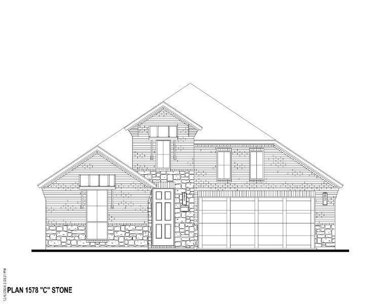 Plan 1578 Elevation C w/ Stone