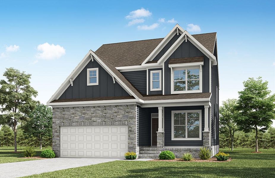 Representative exterior photo of a completed home built from the Oxford by Eastwood Homes in Black Forest Pointe, Benson, NC (Image 2).