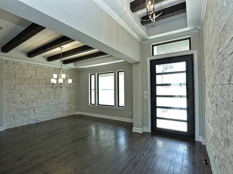 Representative unfurnished interior of a home built from the Santa Barbara II by Giddens Homes in Scofield Farms Estates, Georgetown (Image 136).
