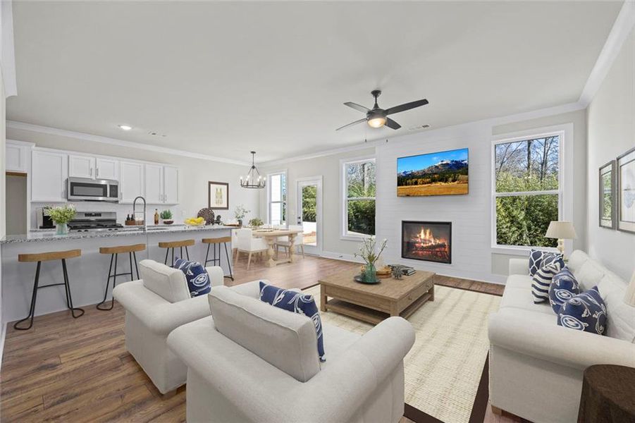 Furnished interior view inside a new home in , Hartwell (Image 7).