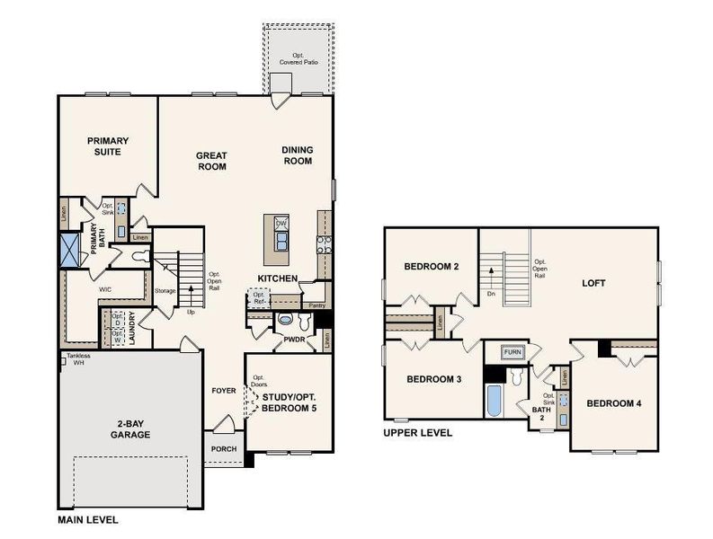 2D floor plan layout of this home in Sunterra, Katy, TX (Image 2).