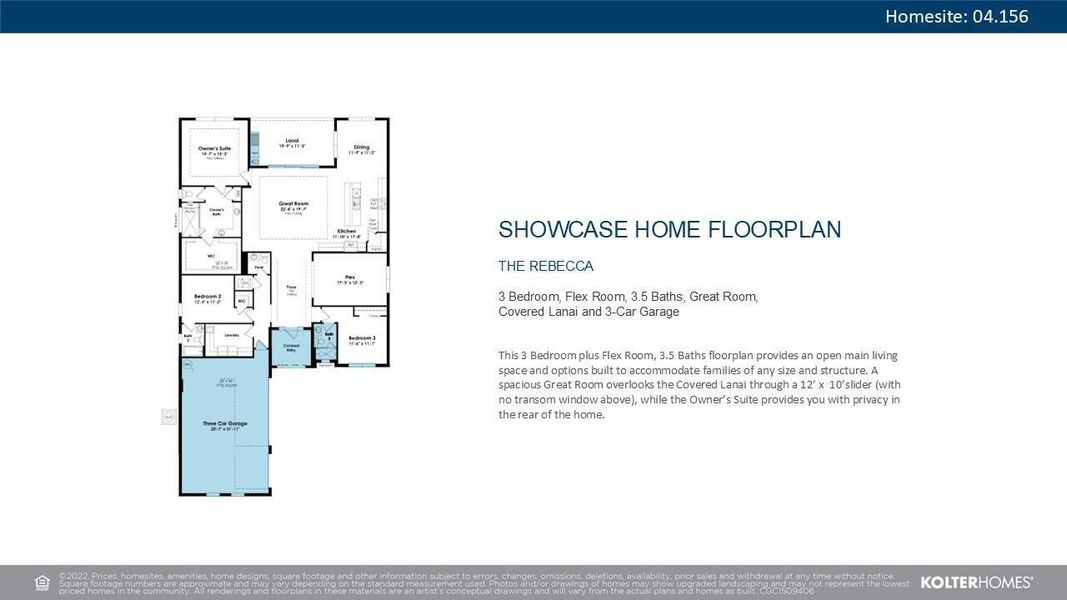 2D floor plan layout of this home in Astor Creek Golf & Country Club, Port St. Lucie, FL (Image 2).