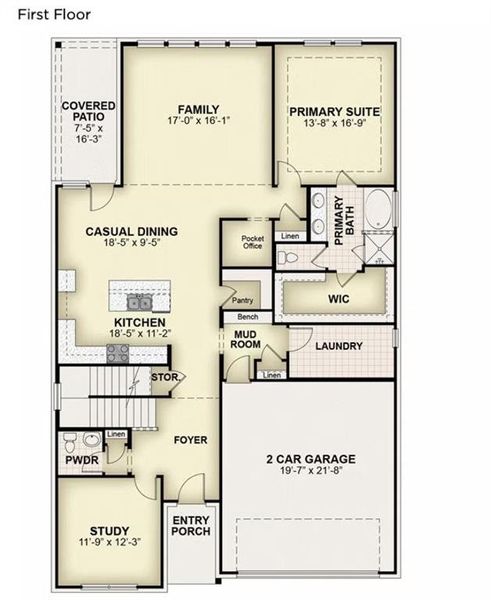 2D floor plan layout of this home in Creekside, Royse City, TX (Image 3). 2D floor plan layout of this home in Creekside, Royse City, TX (Image 3).