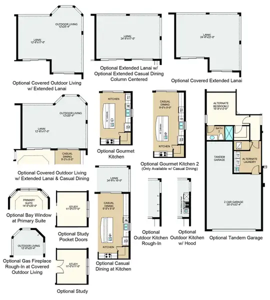 2D floor plan layout of this home in Esplanade at Azario Lakewood Ranch, Bradenton, FL (Image 3).