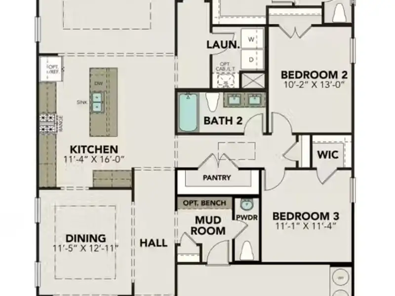 2D floor plan layout of this home in Hannah Heights, Seguin, TX (Image 3).
