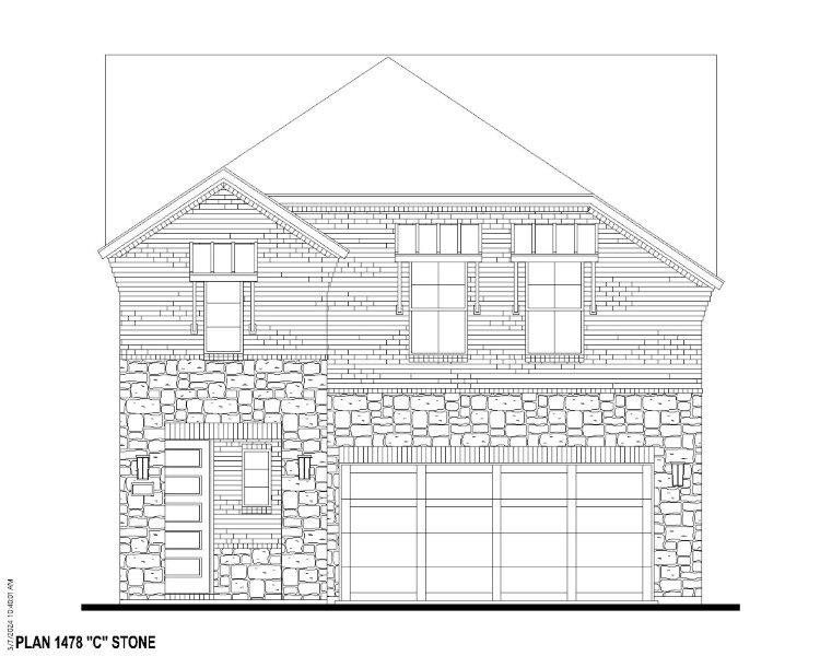 Plan 1478 Elevation C w/ Stone