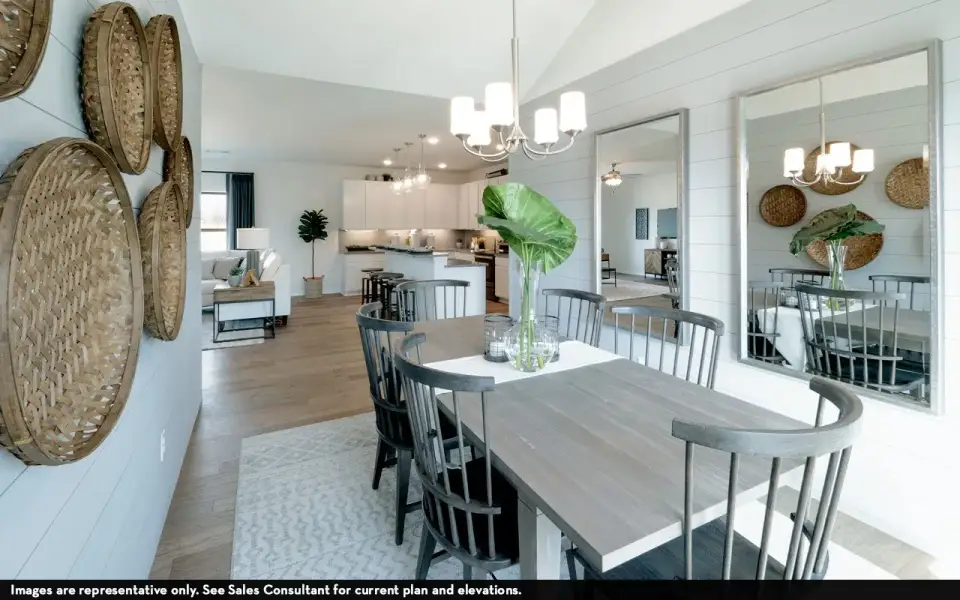 Furnished interior view inside a new home in Trails at Woodhaven Lakes, La Marque (Image 4). Furnished interior view inside a new home in Trails at Woodhaven Lakes, La Marque (Image 4).