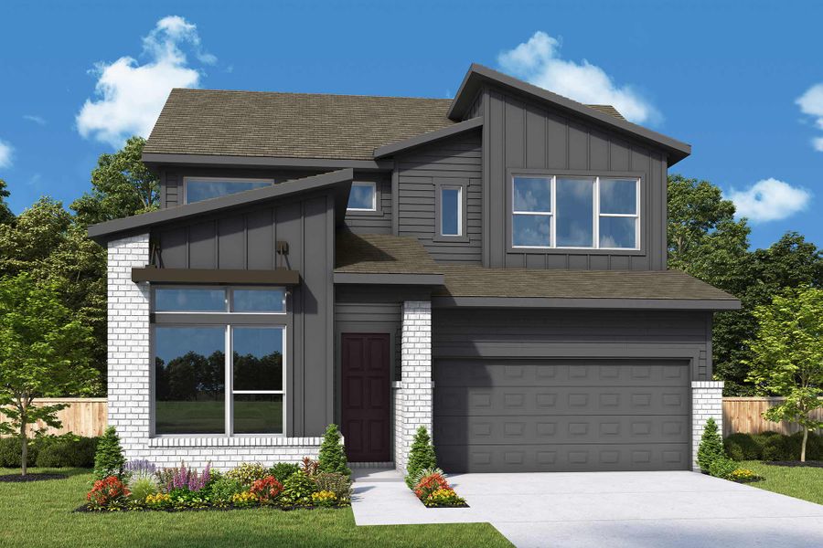 Representative exterior photo of a completed home built from the The El Paso by David Weekley Homes in Colton 45' Homesites, Montgomery, TX (Image 2). Representative exterior photo of a completed home built from the The El Paso by David Weekley Homes in Colton 45' Homesites, Montgomery, TX (Image 2).