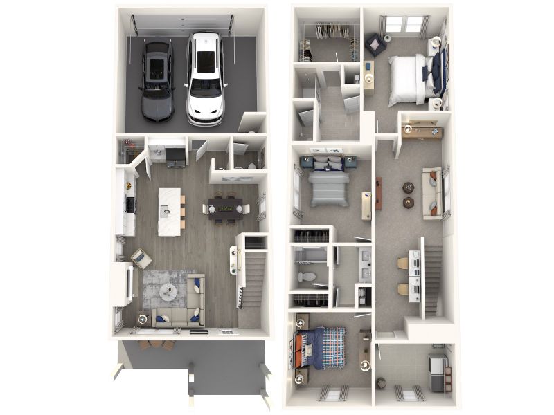 2D floor plan layout for the Thompson by Meritage Homes in Hemingway - Cottage Series, Cumming, GA (Image 3). 2D floor plan layout for the Thompson by Meritage Homes in Hemingway - Cottage Series, Cumming, GA (Image 3).