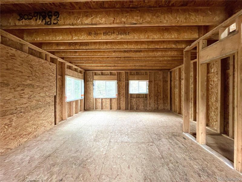 Unfinished living/kitchen area