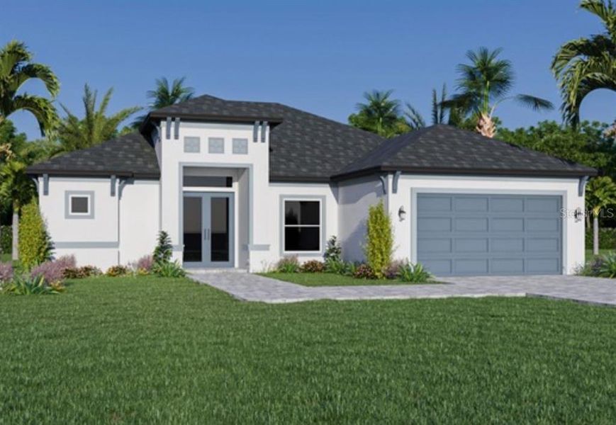 Front exterior of a new home in , Palm Coast, FL, highlighting curb appeal (Image 1). Front exterior of a new home in , Palm Coast, FL, highlighting curb appeal (Image 1).