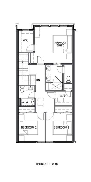2D floor plan layout for the Adeline by Brock Built in The Gathering Alpharetta, Alpharetta, GA (Image 5).
