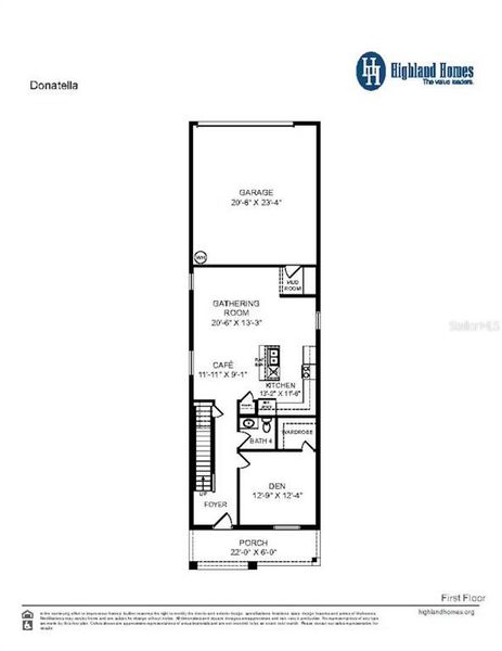 2D floor plan layout of this home in The Crossings - Bungalows, St. Cloud, FL (Image 2).