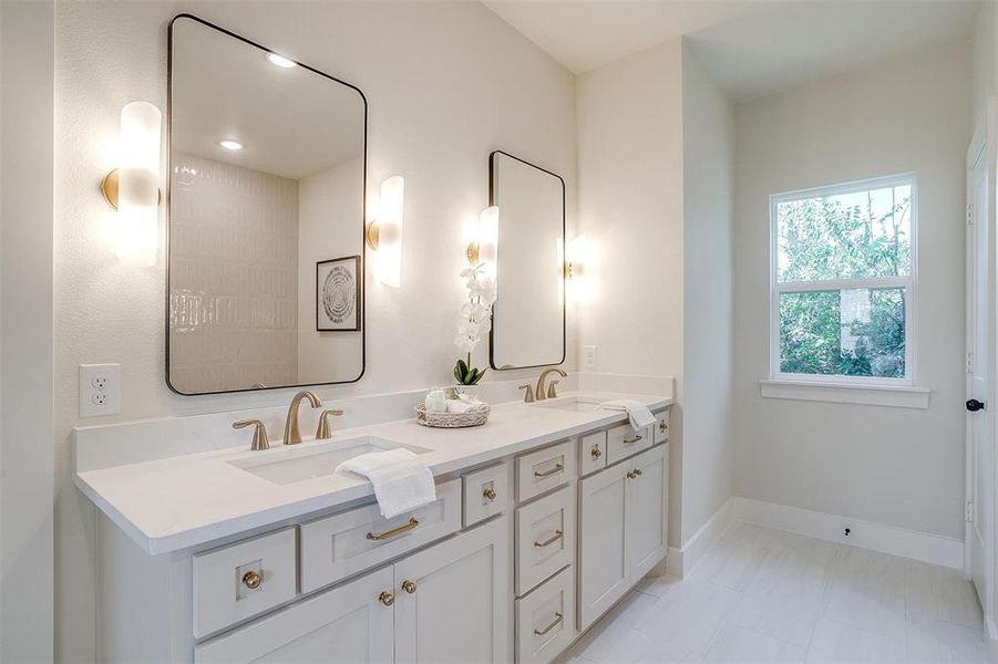 Enjoy the ambiance of this bathroom that was designed for relaxing.