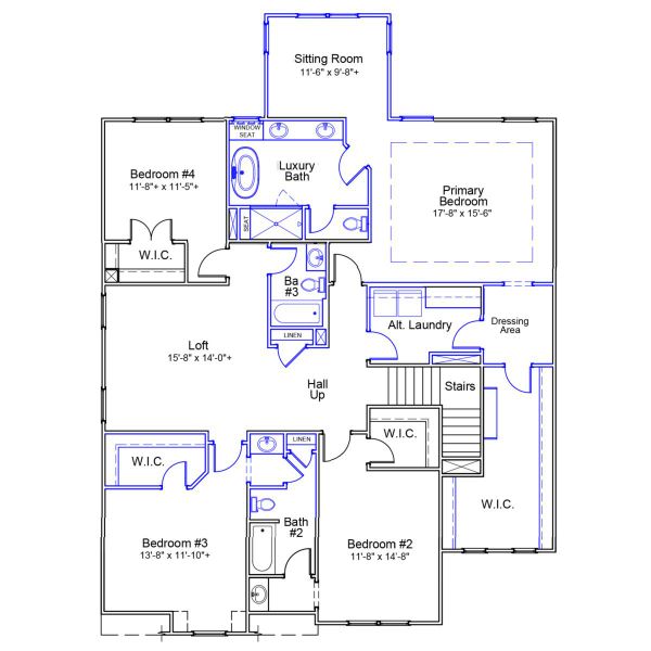 2D floor plan layout of this home in Grand Park, Leland, NC (Image 3).