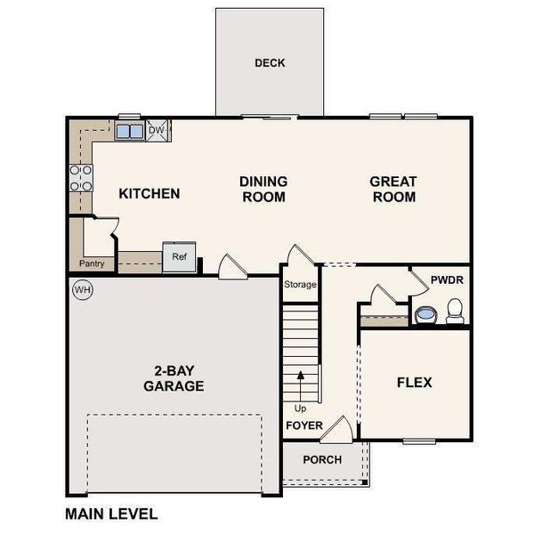 2D floor plan layout of this home in The Ridge at Twin Rivers, Covington, GA (Image 3).
