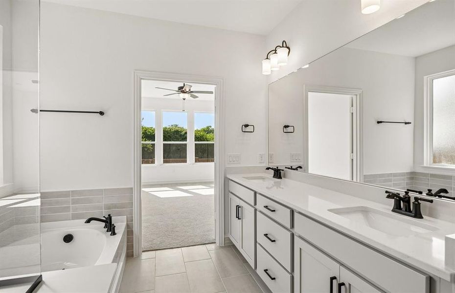 Spacious primary bath