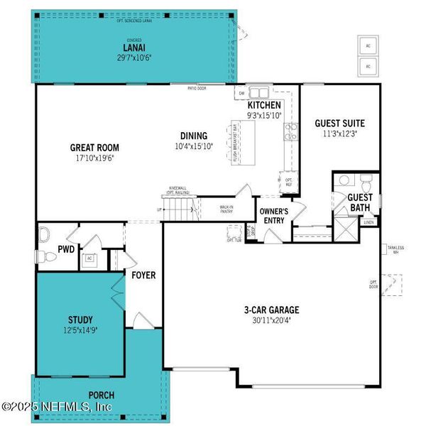 2D floor plan layout of this home in RiverTown - Forest, St. Johns, FL (Image 3).