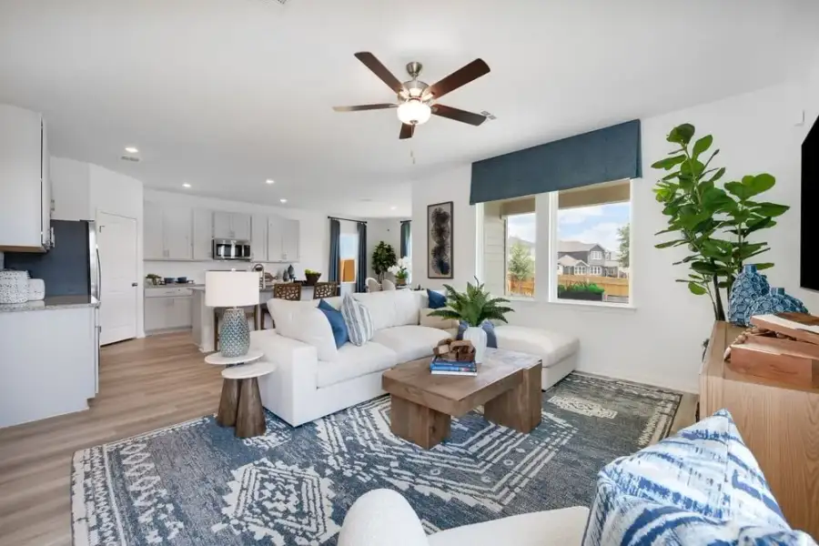 Furnished interior view inside a new home in Stonewall Ranch, Liberty Hill (Image 3).