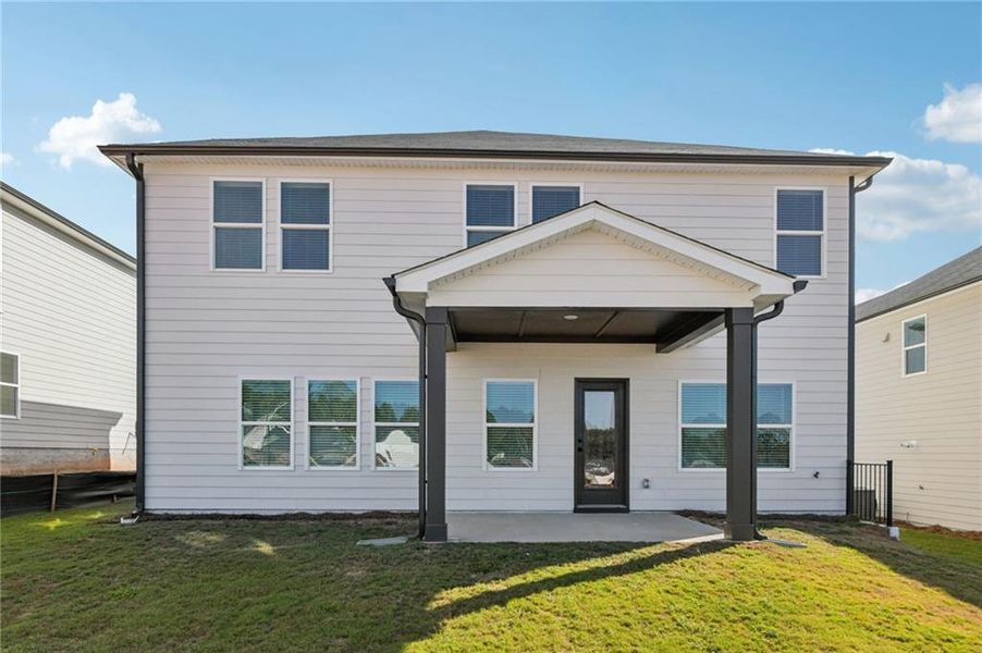 Exterior details and patio area of a home in Vines at Mill Creek - Estate Series, Braselton (Image 3). Exterior details and patio area of a home in Vines at Mill Creek - Estate Series, Braselton (Image 3).