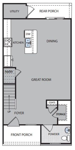 2D floor plan layout for the Palmetto by McGuinn Homes in Harbison Grove, Columbia, SC (Image 3). 2D floor plan layout for the Palmetto by McGuinn Homes in Harbison Grove, Columbia, SC (Image 3).
