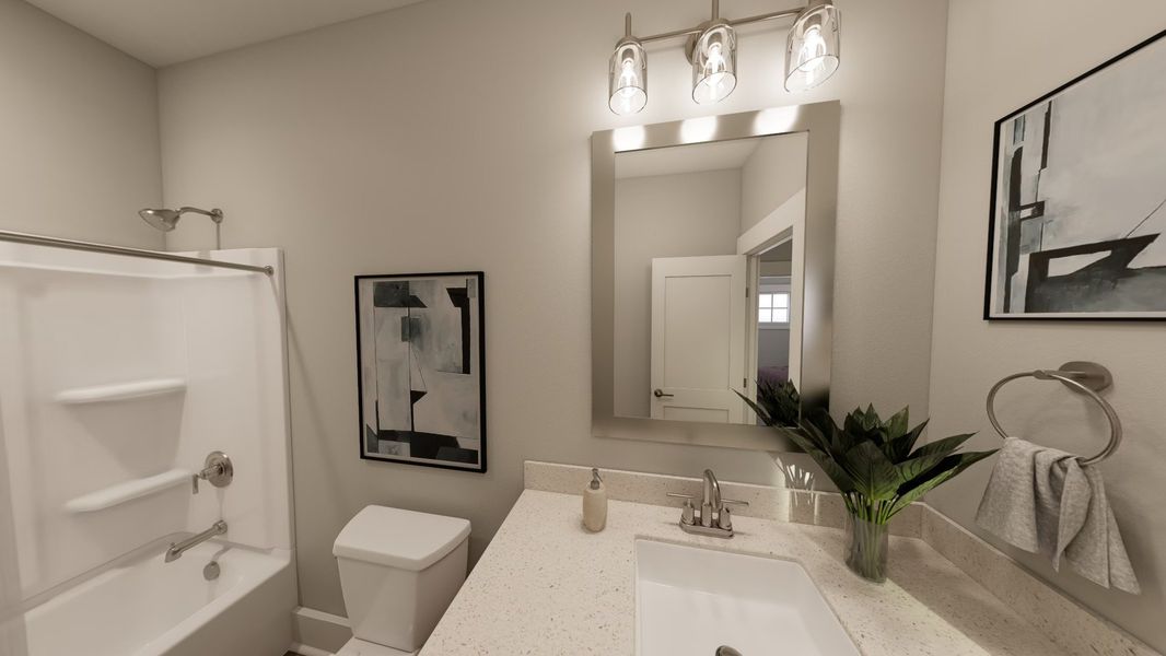 Representative furnished interior of a home built from the Atlas - Midtown Collection by Baker Residential in Atwater Station - Midtown Collection, Fuquay Varina (Image 20).