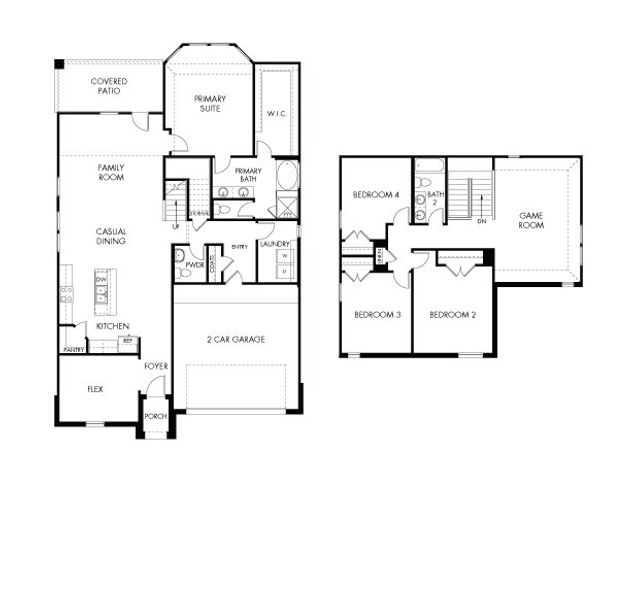 2D floor plan layout of this home in Stewart's Ranch, Conroe, TX (Image 3).