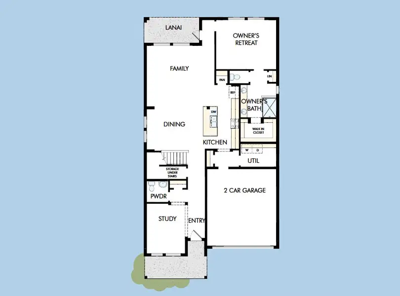 2D floor plan layout for the The Danica by David Weekley Homes in Eastlyn, Bradenton, FL (Image 4).