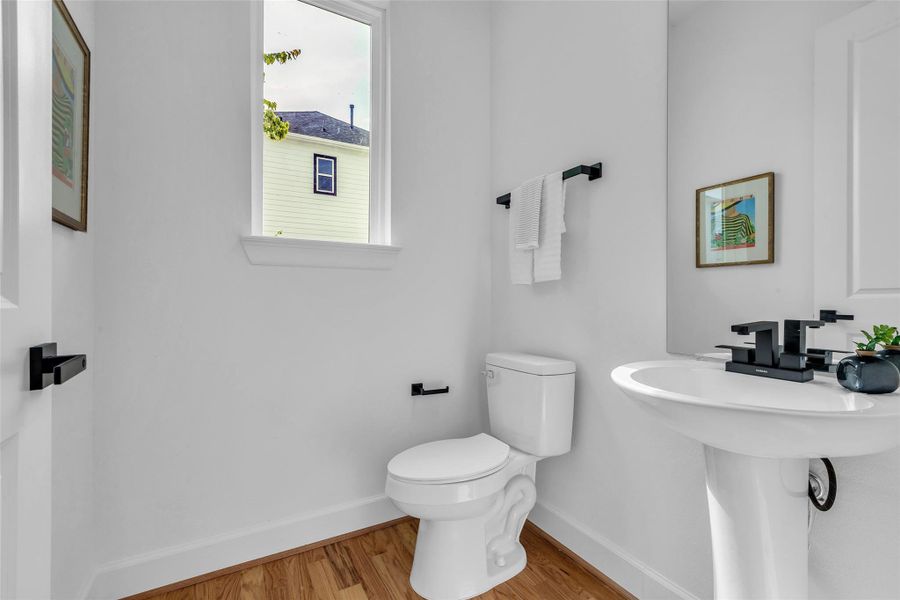 A half bathroom is conveniently located on the second floor. A half bathroom is conveniently located on the second floor.