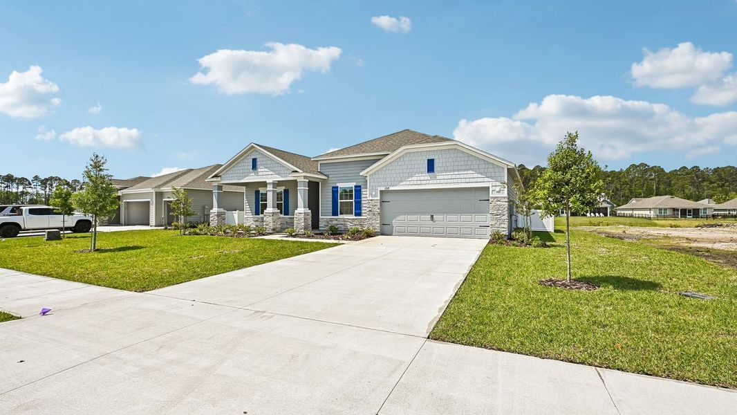Representative exterior photo of a completed home built from the Melody by Maronda Homes in Winding River, St. Marys, GA (Image 22). Representative exterior photo of a completed home built from the Melody by Maronda Homes in Winding River, St. Marys, GA (Image 22).