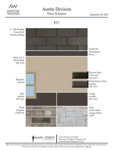 Sample of building materials used in homes in Covered Bridge, Hutto (Image 4).