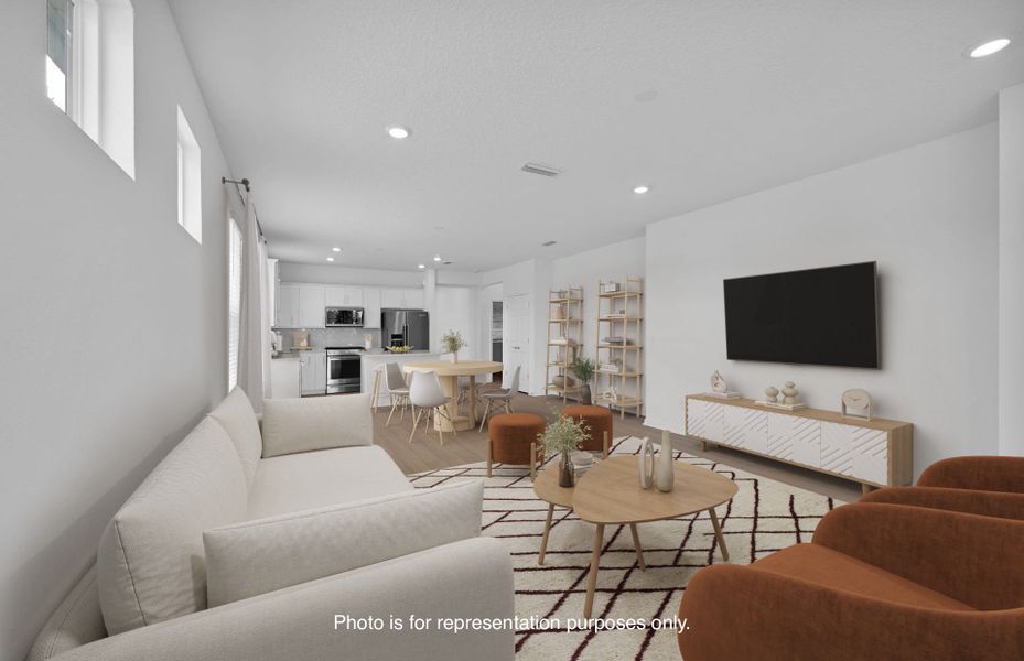 Furnished interior view inside a new home in Del Webb Wildlight, Yulee (Image 7).