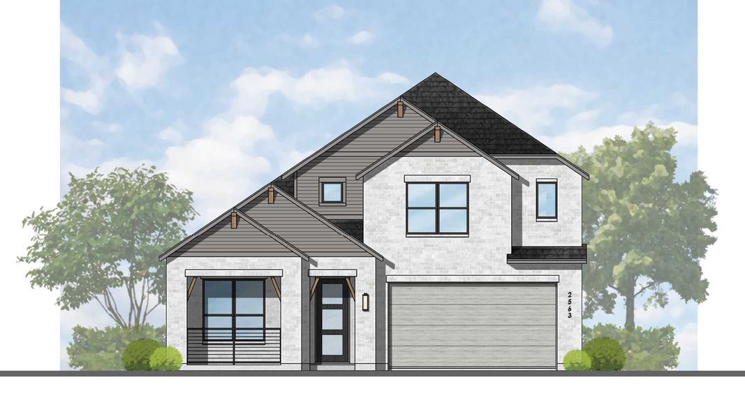Representative rendering of the exterior for the Torres Plan by Highland Homes (Image 2).