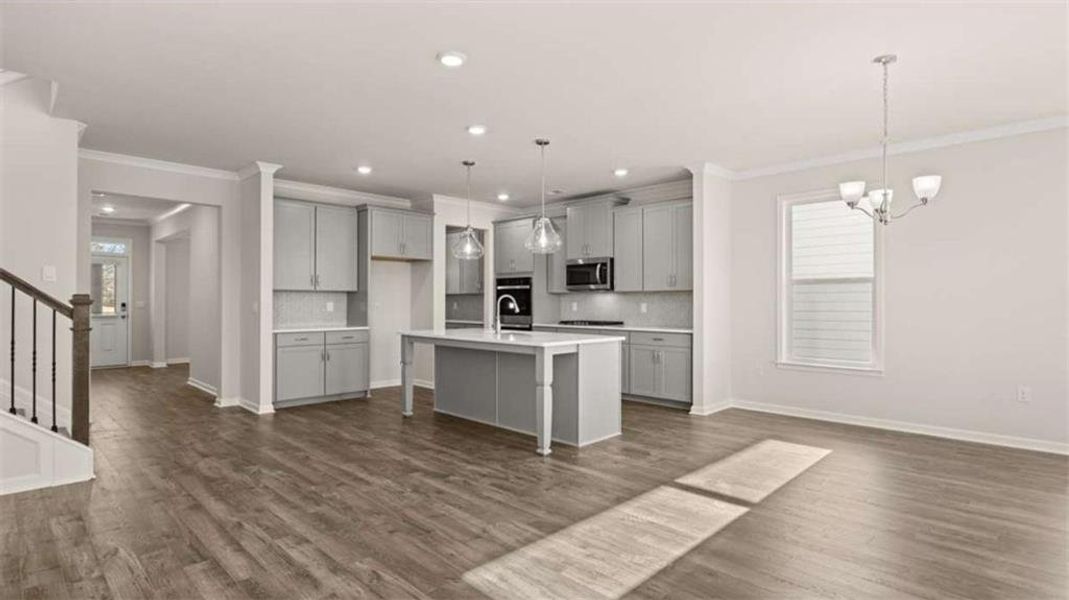 Furnished interior view inside a new home in Water Oak Estates, Lawrenceville (Image 5). Furnished interior view inside a new home in Water Oak Estates, Lawrenceville (Image 5).