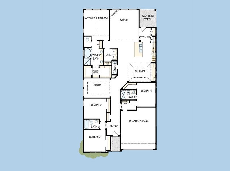 2D floor plan layout for the The Daisy by David Weekley Homes in Ridgeline, McKinney, TX (Image 3).