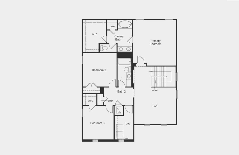 2D floor plan layout for the Plan 2411 by KB Home in Legend Heights - Sterling Collection, New Braunfels, TX (Image 3). 2D floor plan layout for the Plan 2411 by KB Home in Legend Heights - Sterling Collection, New Braunfels, TX (Image 3).