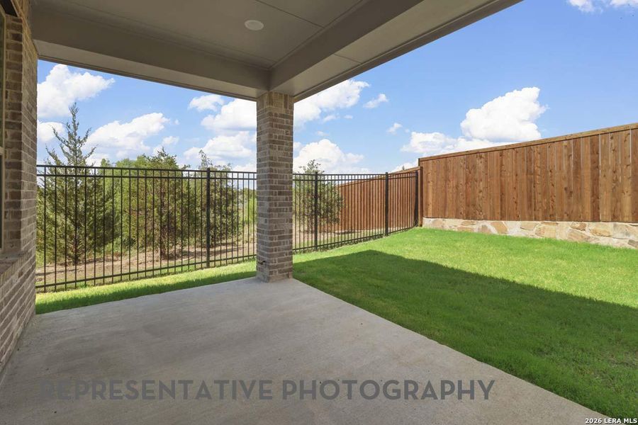 Exterior details and patio area of a home in Prominence, San Antonio (Image 2).